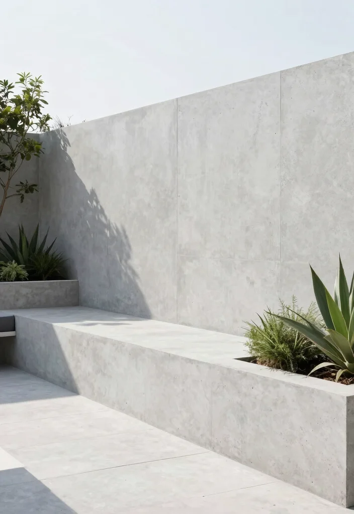 15 Backyard Retaining Wall Ideas That Add Structure and Style 14. Minimalist Concrete Walls 0