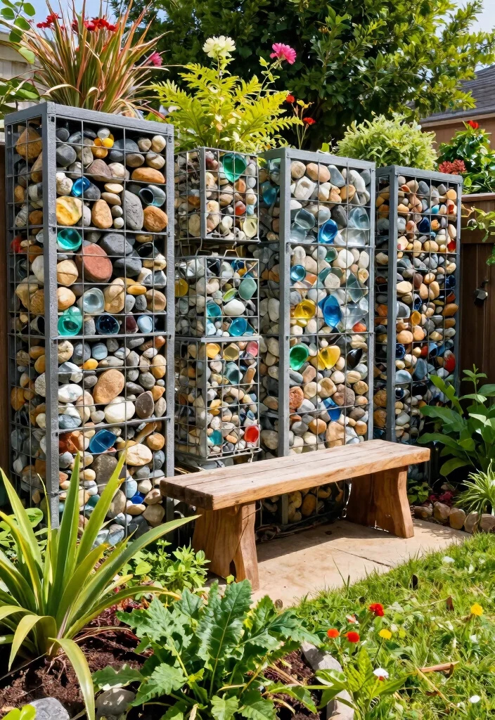 15 Backyard Retaining Wall Ideas That Add Structure and Style 6. Artistic Gabion Walls 0