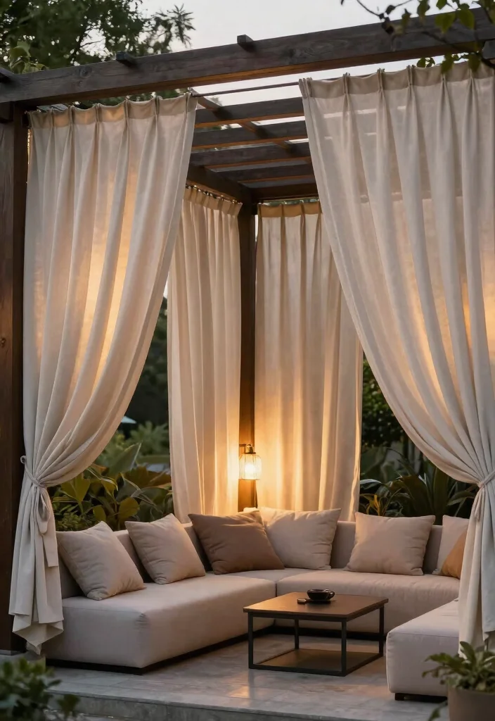 16 Backyard Privacy Ideas to Block Views and Feel Secluded 4. Outdoor Curtains 0
