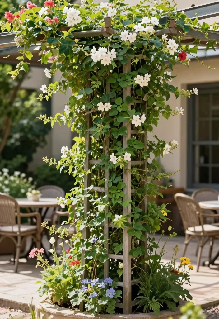 16 Backyard Privacy Ideas to Block Views and Feel Secluded 6. Trellis with Climbing Plants 0