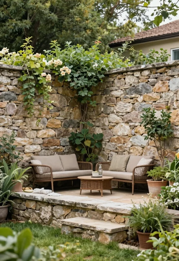 16 Backyard Privacy Ideas to Block Views and Feel Secluded 8. Stone Walls 0