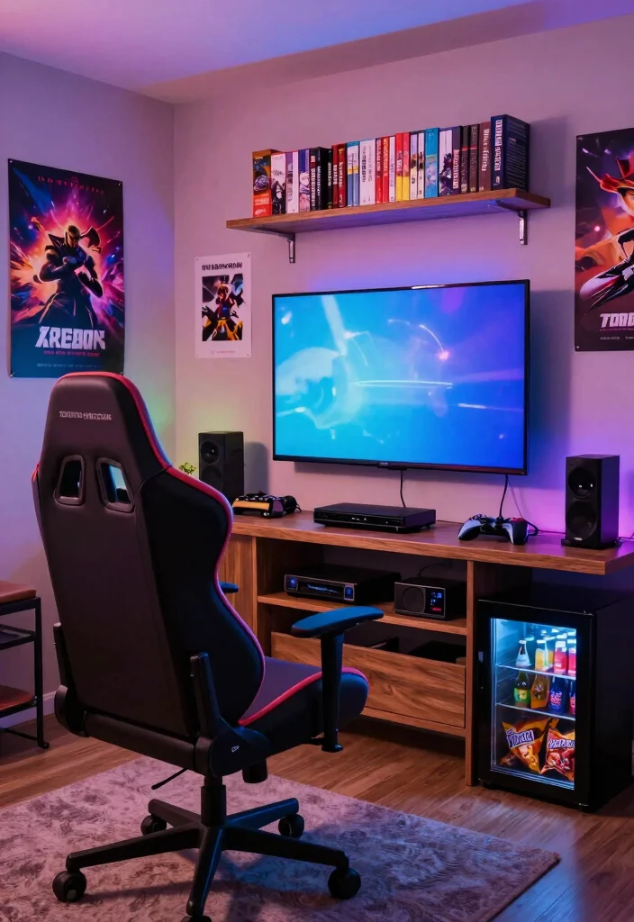 16 Basement Man Cave Ideas for Comfortable Personal Retreats 1 16 Basement Man Cave Ideas for Relaxed Personal Spaces 1. Gaming Retreat with Console Station 0