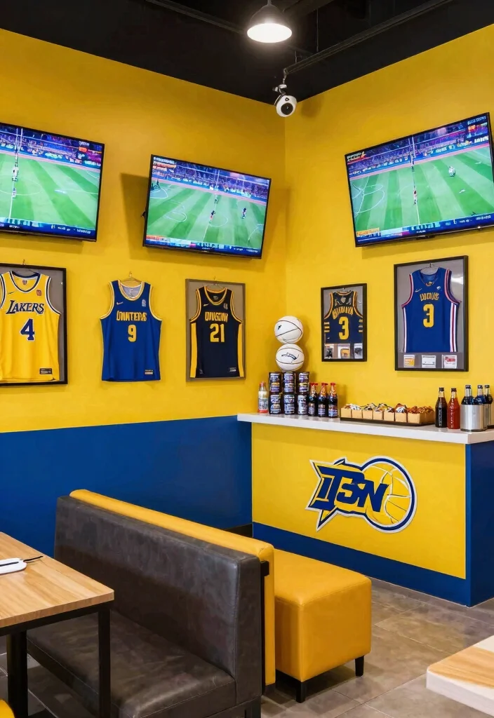 16 Basement Man Cave Ideas for Comfortable Personal Retreats 15 16 Basement Man Cave Ideas for Relaxed Personal Spaces 5. Sports Fan Zone 0