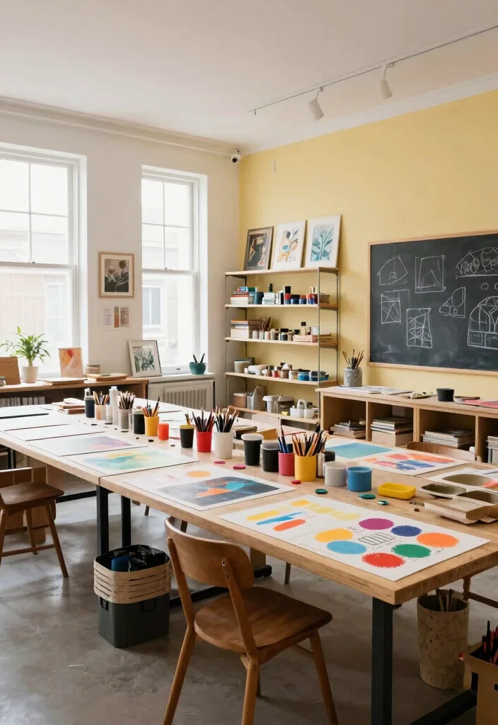 16 Basement Man Cave Ideas for Comfortable Personal Retreats 16 16 Basement Man Cave Ideas for Relaxed Personal Spaces 6. Creative Art Studio 0