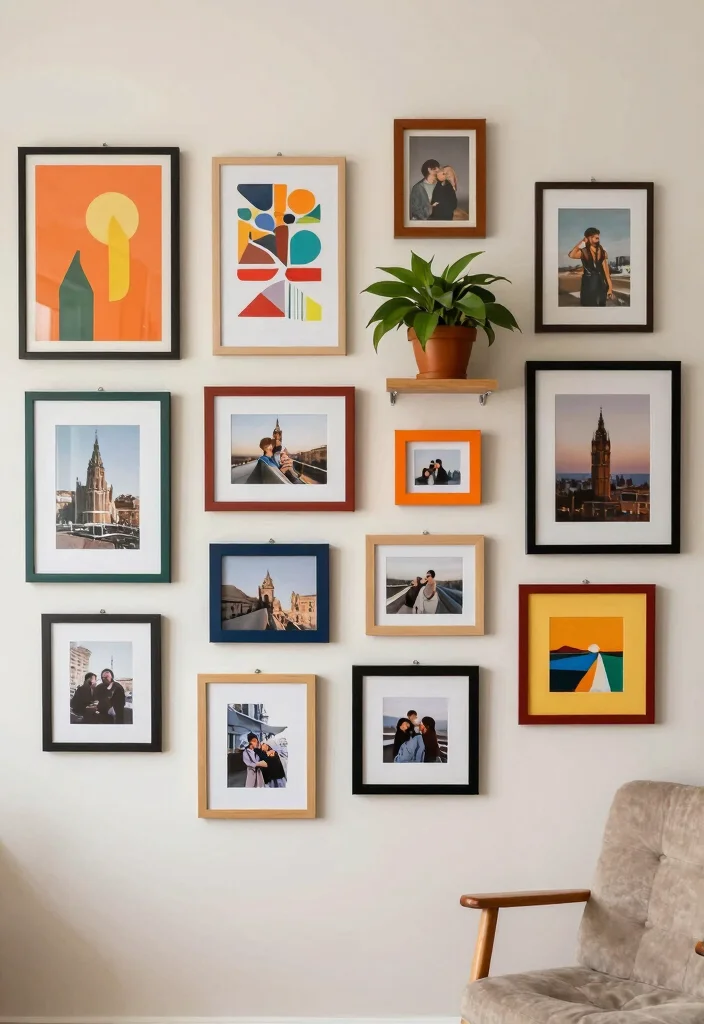 16 Bedroom Aesthetic Wall Decor Ideas That Feel Personal 2. Gallery Wall of Memories 0