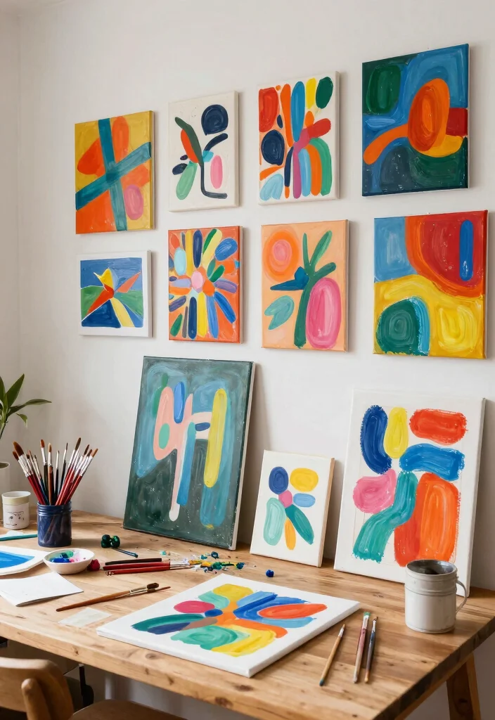 16 Bedroom Aesthetic Wall Decor Ideas That Feel Personal 9. Artistic DIY Projects 0