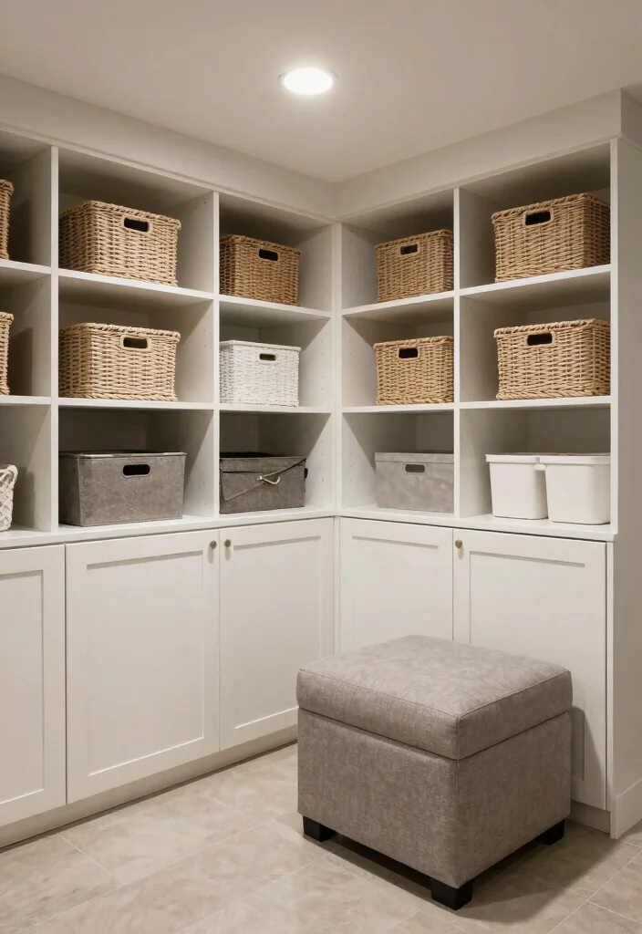 16 Low Ceiling Basement Renovation Ideas That Actually Work 12. Optimize for Storage 0