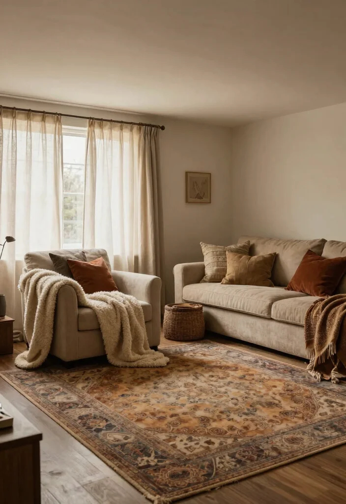 16 Low Ceiling Basement Renovation Ideas That Actually Work 4. Cozy Up with Warm Textiles 0