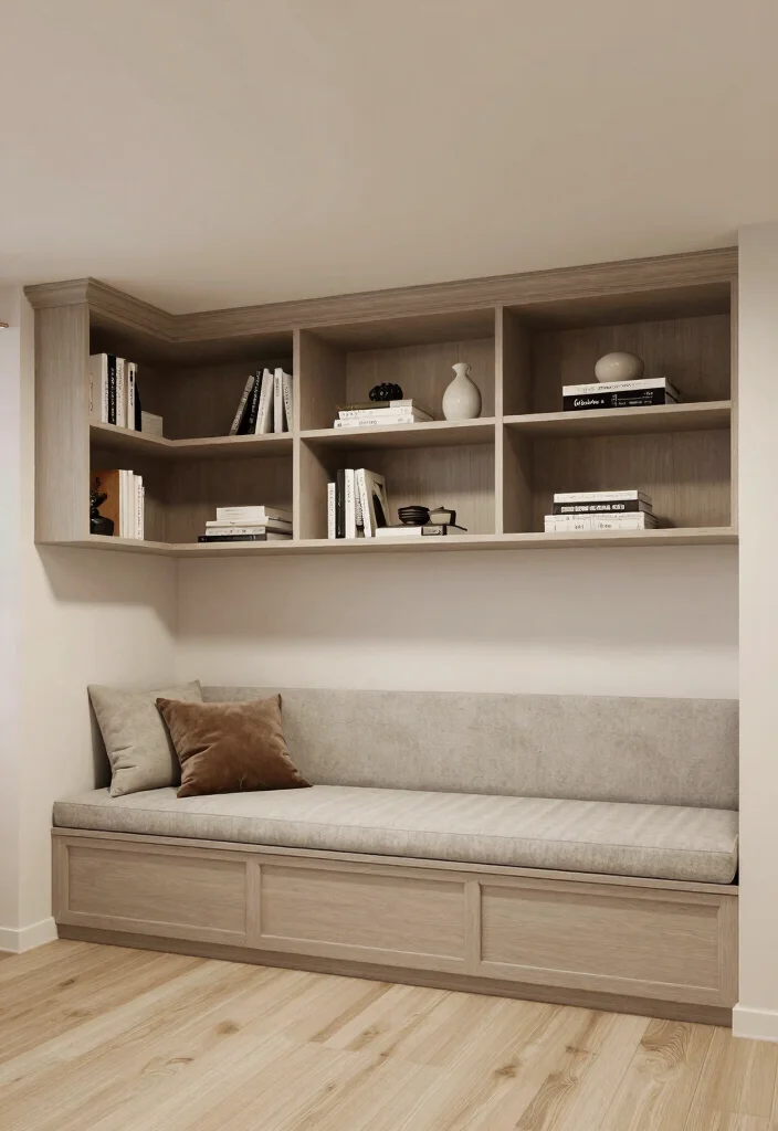 16 Low Ceiling Basement Renovation Ideas That Actually Work 8. Use Built in Furniture 0