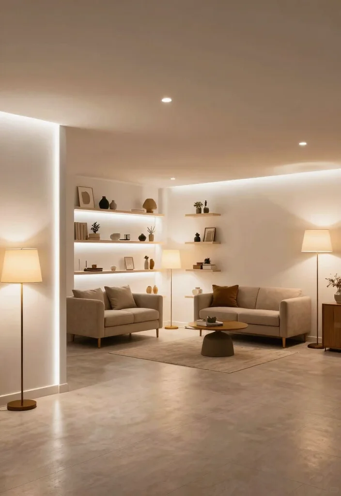 16 Open Basement Ideas That Feel Bright and Spacious 3. Clever Basement Lighting Solutions 0