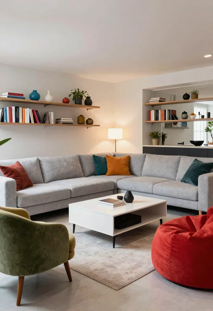 16 Open Basement Ideas That Feel Bright and Spacious 6. Fun and Functional Furniture 0